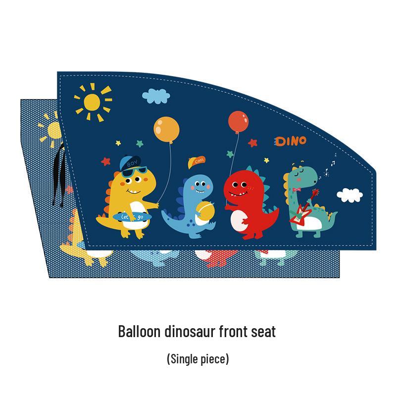 Magnetic Double Layer Dinosaur Sunshade: Child's Car Window Curtain for Sun Protection and Privacy