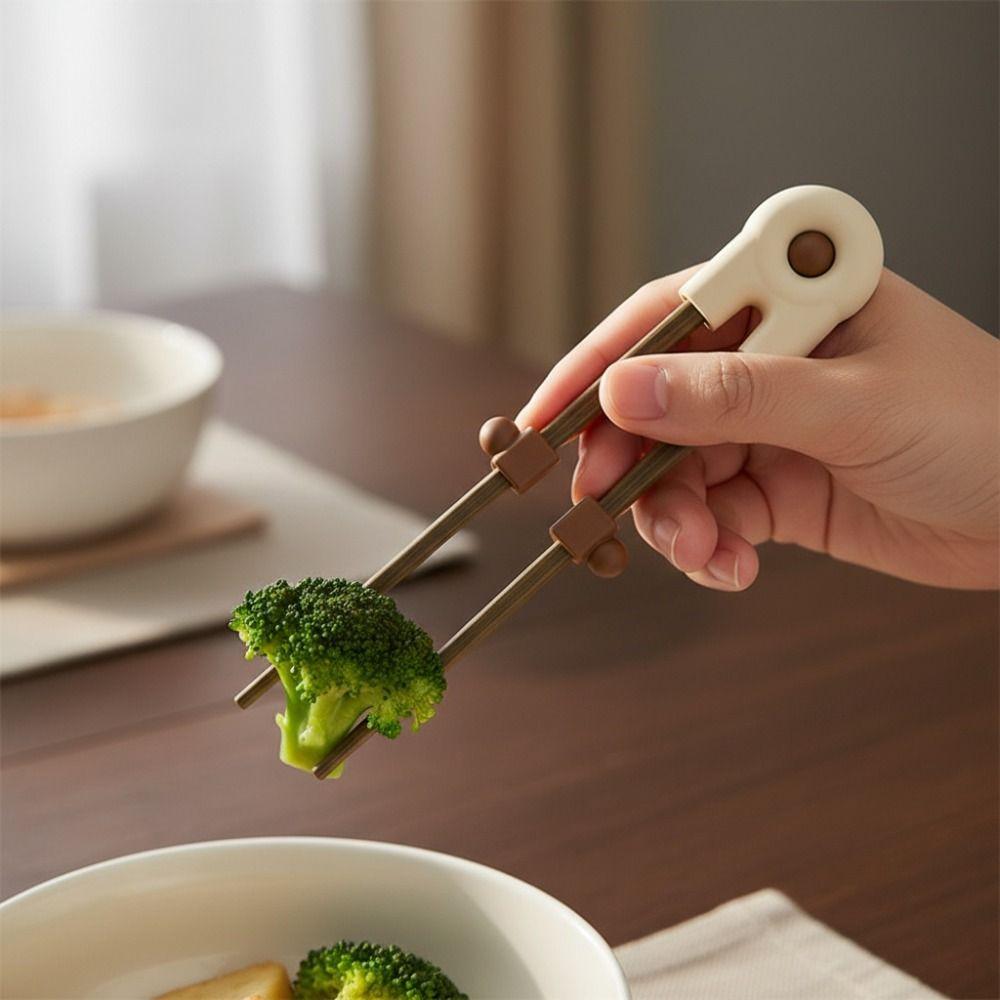 Silicone Connector Kid Training Chopstick Wood Chopsticks Trainer Chopstick Training Helper  Adult