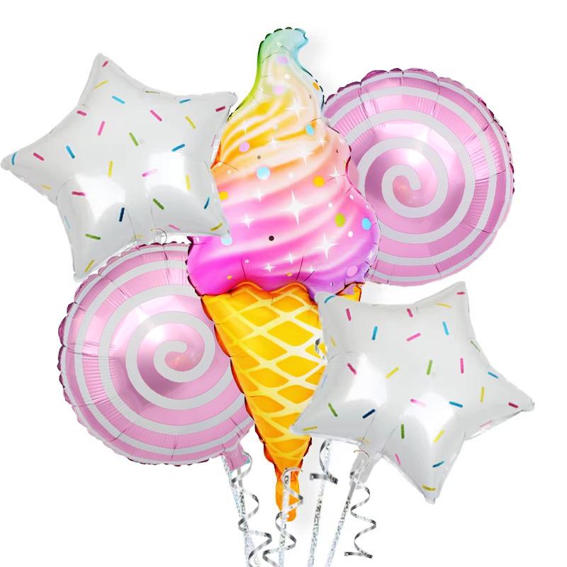 Sweet Donut Ice Cream Cake Foil Balloons Love Helium Balloon Baby Shower Birthday Party Decoration Kids Toy Digital Figure Globo