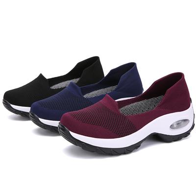 Schuhe für Damen Lässig 2025 Rutschfest Outdoor Dicke Sohle Schräger Absatz Atmungsaktiv Lässig Bequem Sportschuhe Laufschuhe