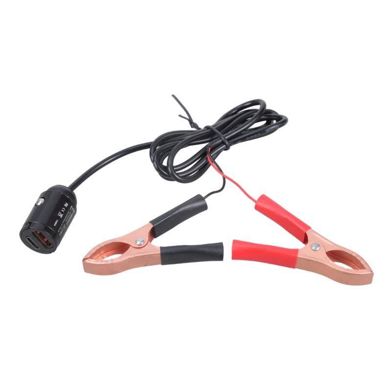 Emergency Vehicle Charger With Type C And USB 2.0 Port Durability Housing Power Converter For Phone Tablet Backups