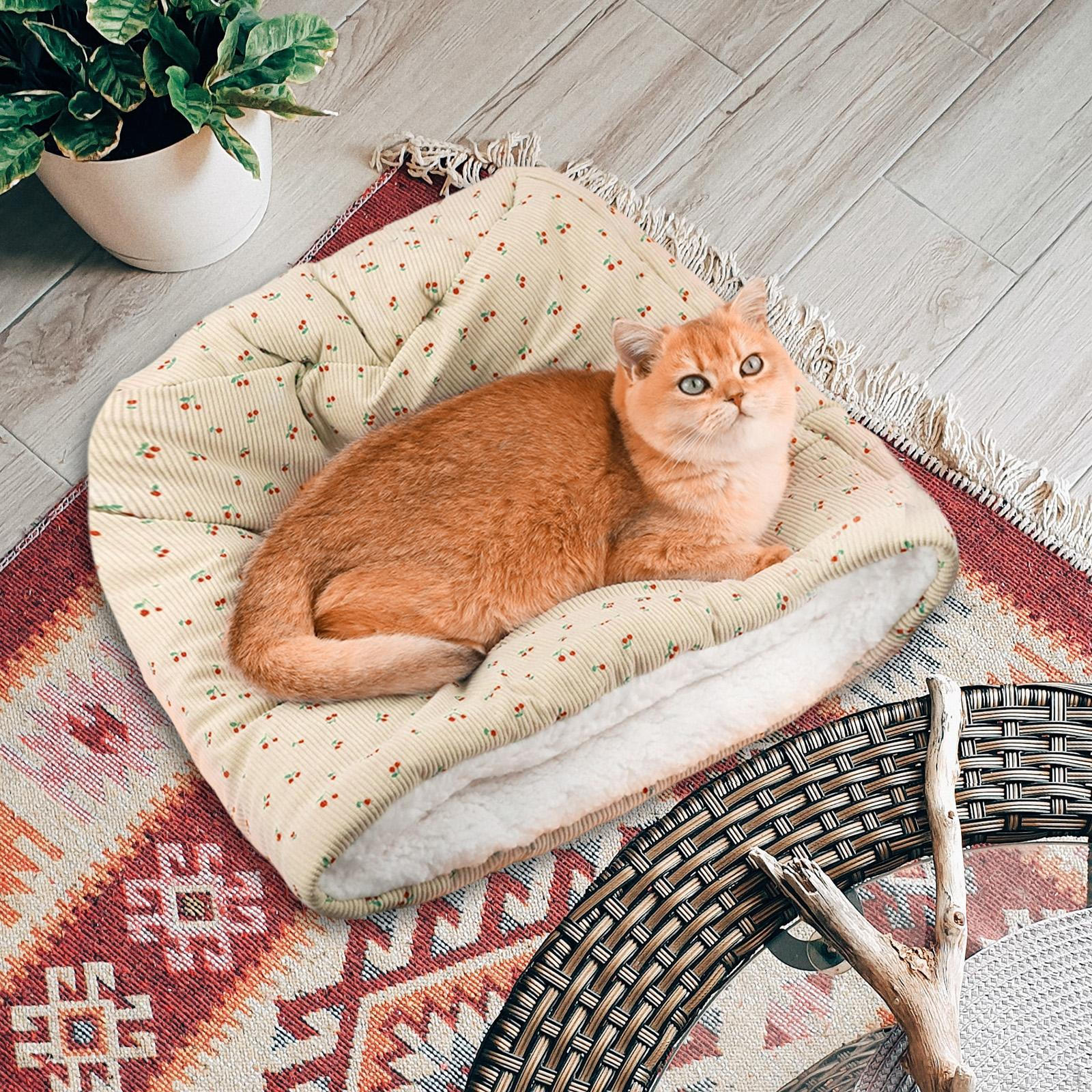 

Cat Sleeping Bag Sack Autumn Winter Pet Cave, Cozy Shelter Bed Cave for Couch, бежевый