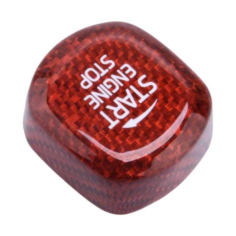 Car Center Engine Start Stop Push Button Switch Cover Trim Fit for Volvo S60     Red Carbon Fiber