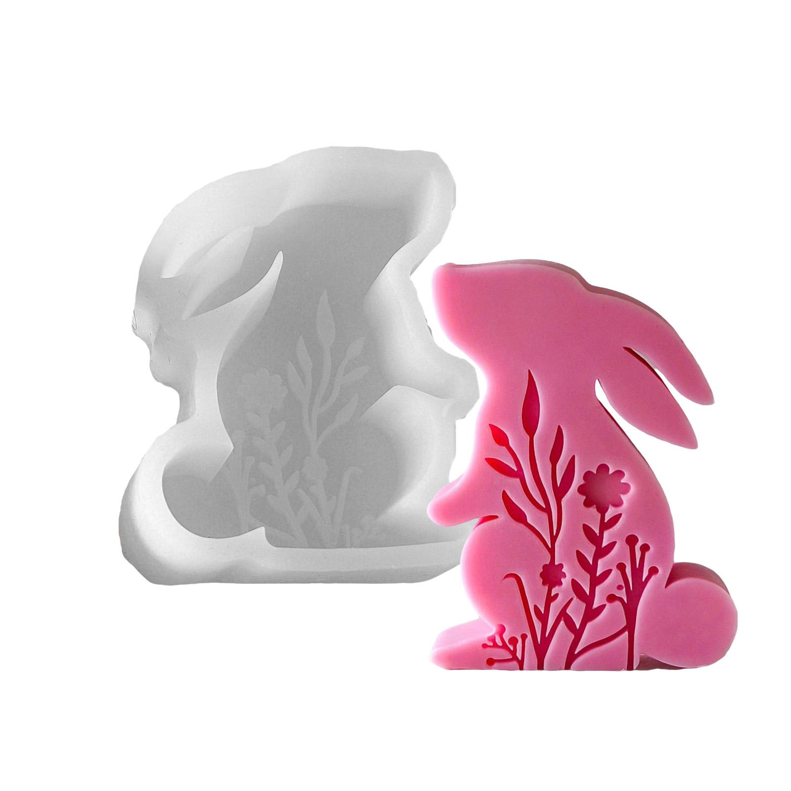 

Милые силиконовые формы в виде кролика для Пасхи, легко извлекаемые силиконовые формы для рукоделия, пасхальный кролик, подставка для свечей, украшение 5175