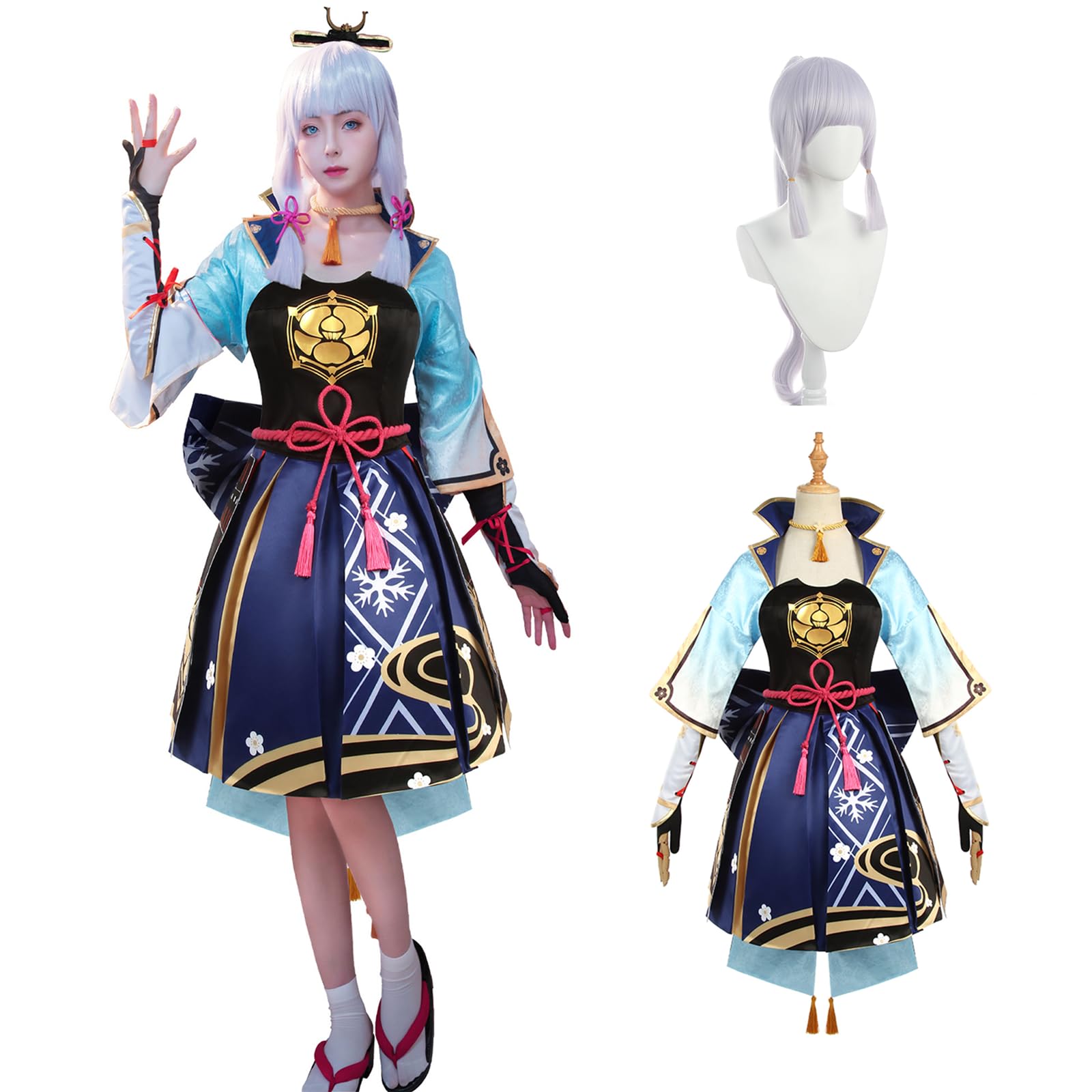 

Костюм для косплея Аяки Камисато с париком для Genshin Идеально подходит для культурных и сценических выступлений Размер парика Камисато [Отличное качество] Импакт, События,