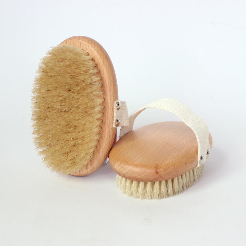 European & American Soft Bristle Beech Wood Bath & Shower Brush Set: Includes Pig Bristle, Dry Brush, Cactus, and Shampoo Brush.