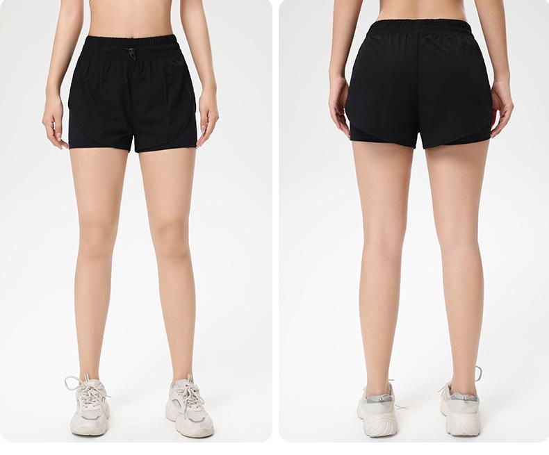 Women's Cooling Sun Protection Sports Shorts, Bare Feel Running & Yoga Skirt, Fake Two-Piece Anti-Exposure Design