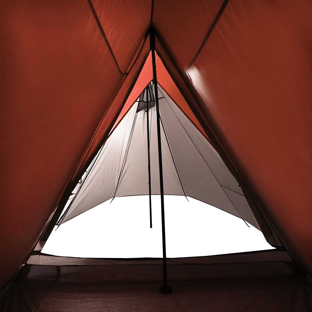 3 Person Camping Tent Grey and Orange Waterproof