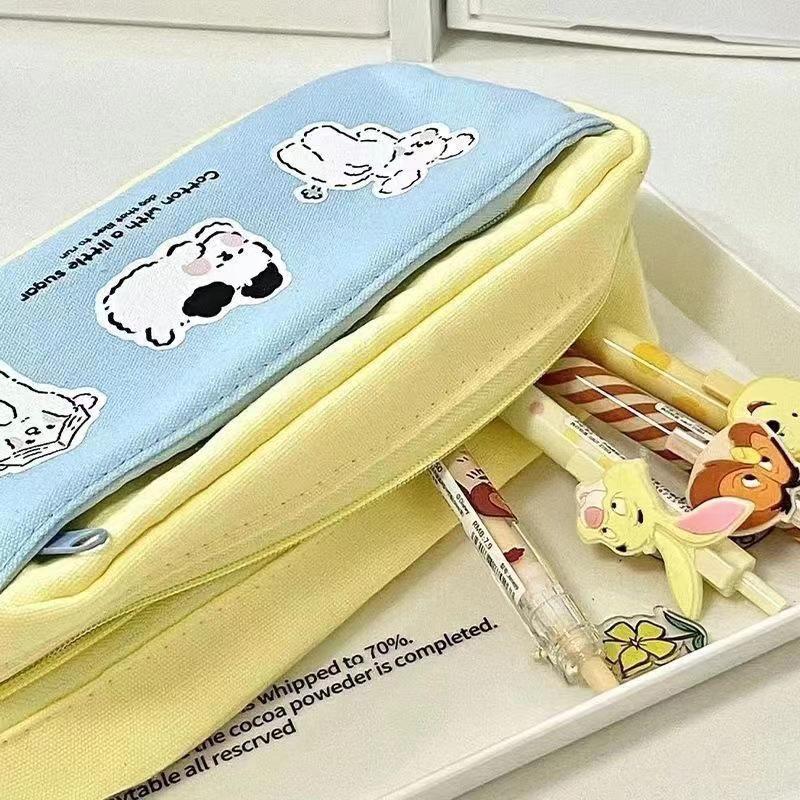 Su Zaizai Style Japanskt Pennfodral med Stor Kapacitet och Färgblock för Studenter