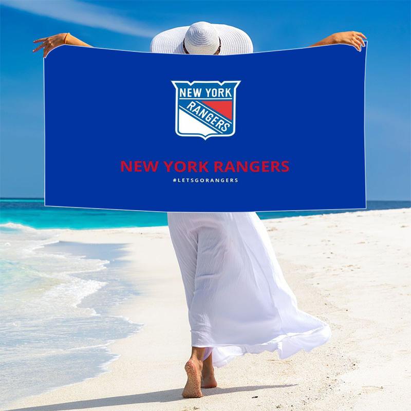 New York Rangers Logo Print Beach Towel, Large Soft Quick Dry Towel for Beach Camping Swimming