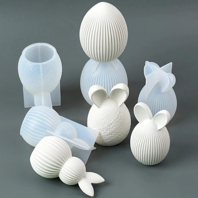 3D Bunny Candle Molds Silicone Easter Silicone Candle Molds Rabbit Molds for Candle Epoxy Resin Soap Wax Polymer Clay Home Decor