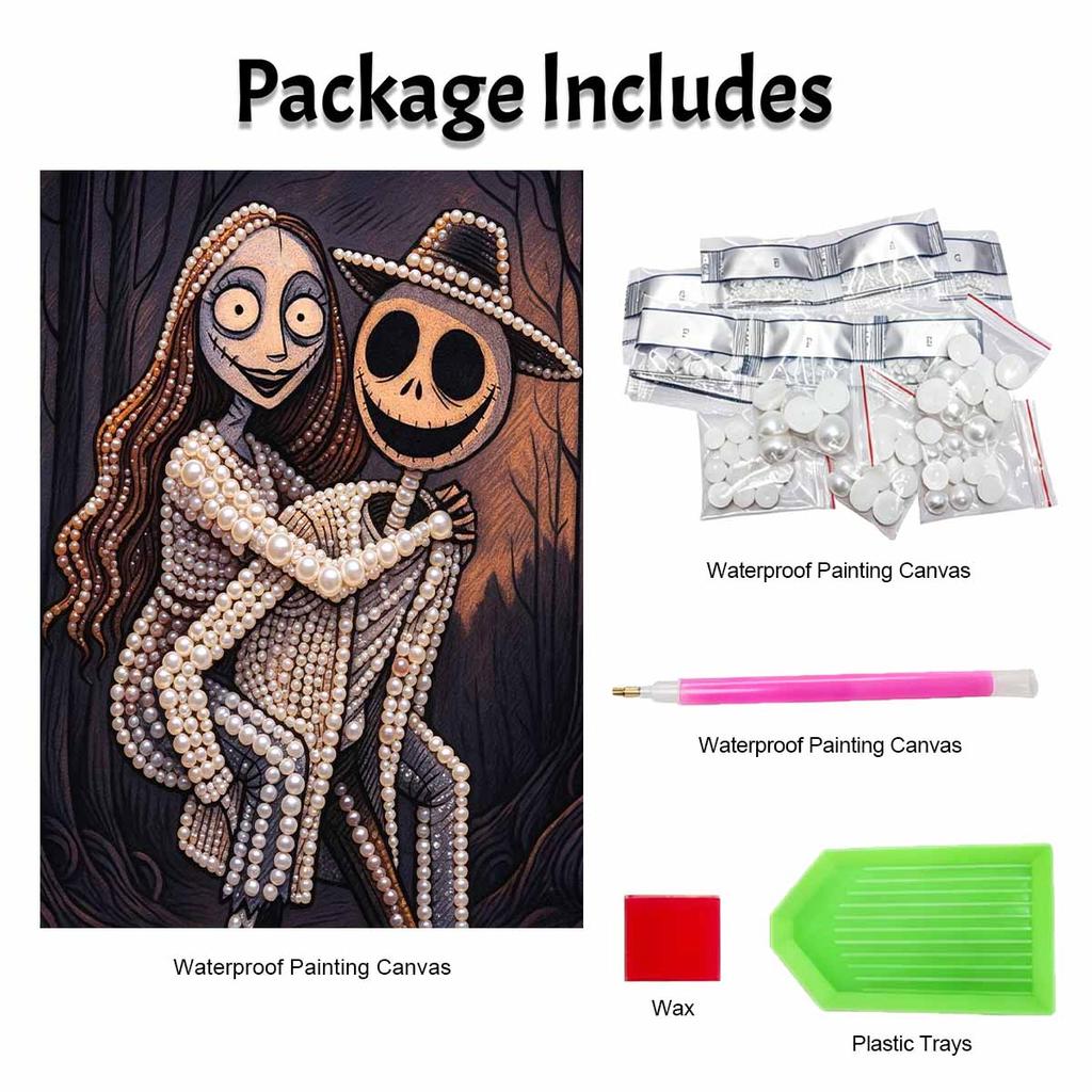 Halloween Pearl Painting Set Love Couple 5D DIY Pearl Art Home Bedroom Wall Decor Handmade Gift Holiday Decorative Crafts Supplies