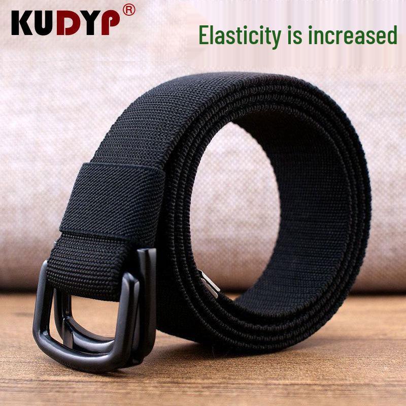 Men's Canvas & Leather Double Ring Stretch Belt