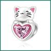 S925 Silver Cute Cat Beaded Bracelet Necklace DIY Handmade Craft Materials Accessories Kit