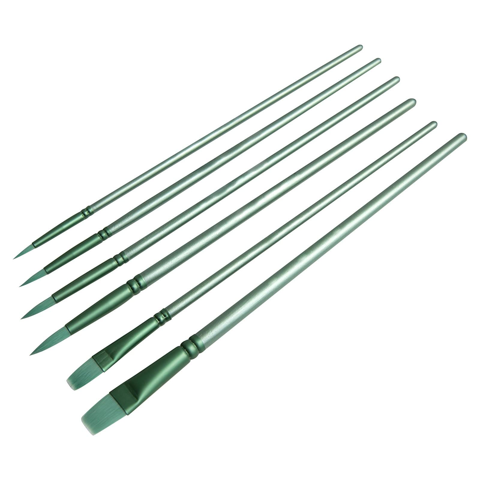 

Набор кистей для рисования, 6 кистей для акварели, кисти для рисования, кисти с нейлоновой щетиной для многоцелевой живописи маслом и акварелью, набор для начинающих One Size циан