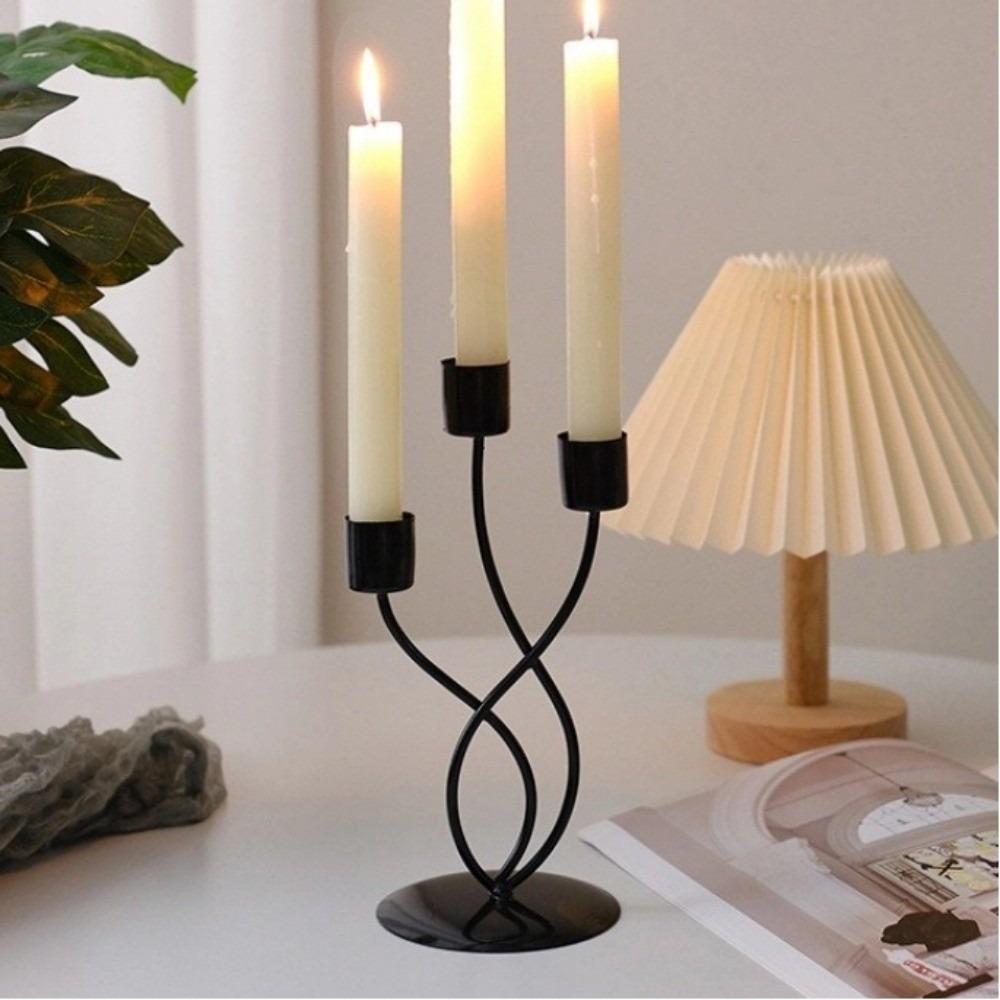 Iron Candlestick Crafts Golden Candle Holder Simple Desk Candle Ornament  Romantic Decorations