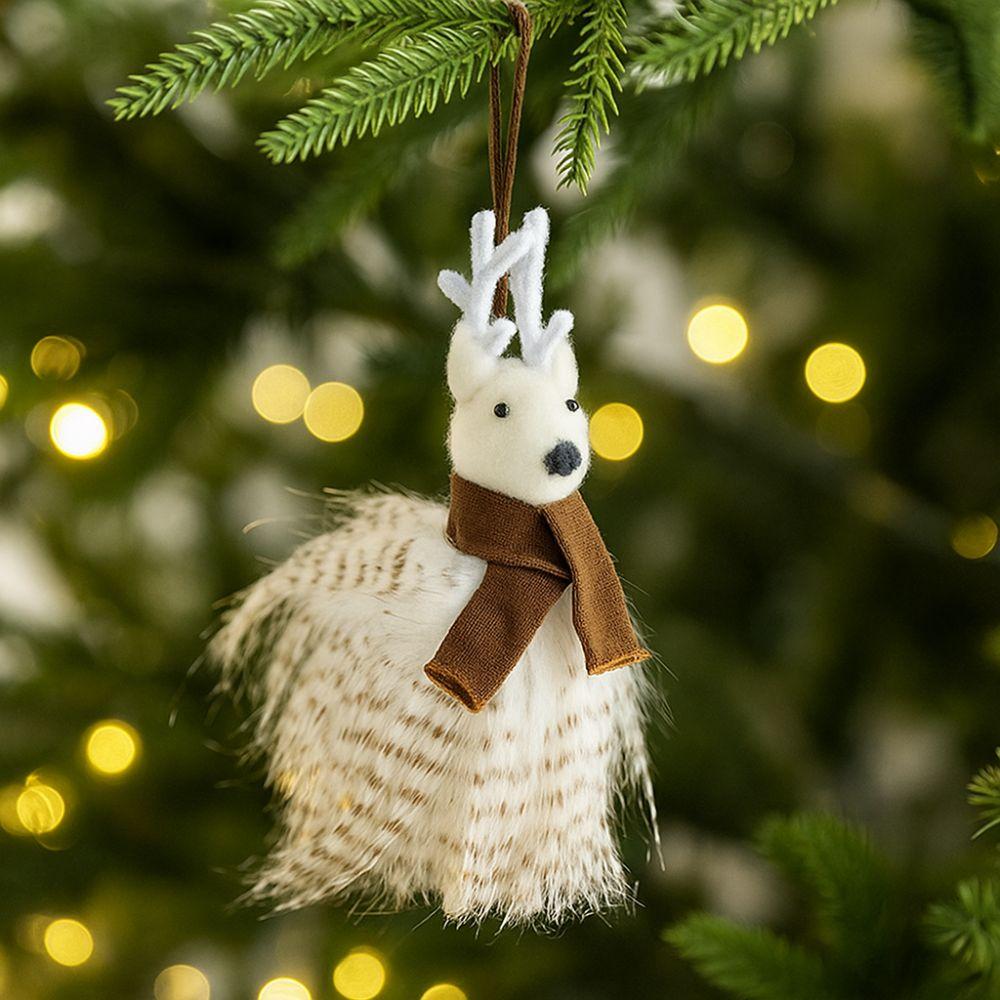 Sled Mouse Xmas Tree Pendants Cartoon Christmas Doll Pendant Cute Simulation Owl Ornament  Gift