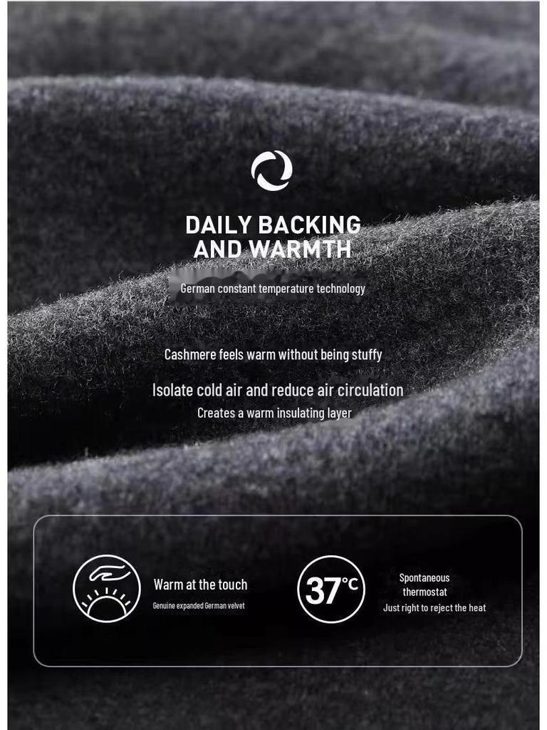 Pantaloni călduroase din catifea germană, autoîncălzitoare, cu talie înaltă pentru bărbați, din grafen, pentru vreme rece