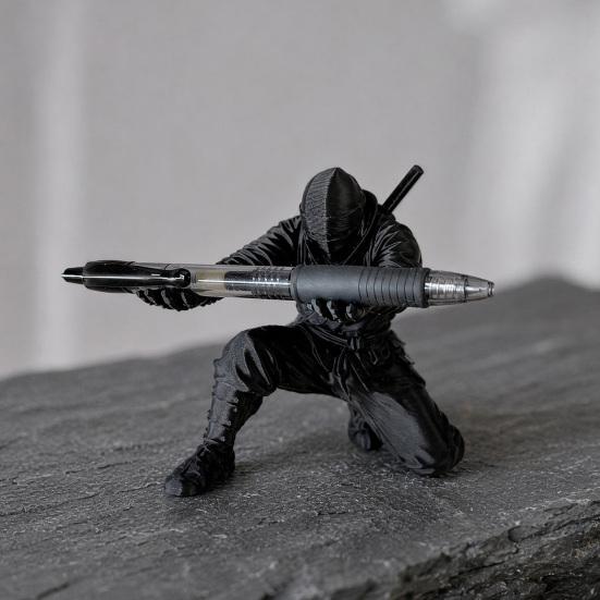 Yousheng 3D Printed Ninja Pen Holder, Unique Ninja Figurine, Creative Desktop Organizer, Desk Decor Craft for Pen Storage