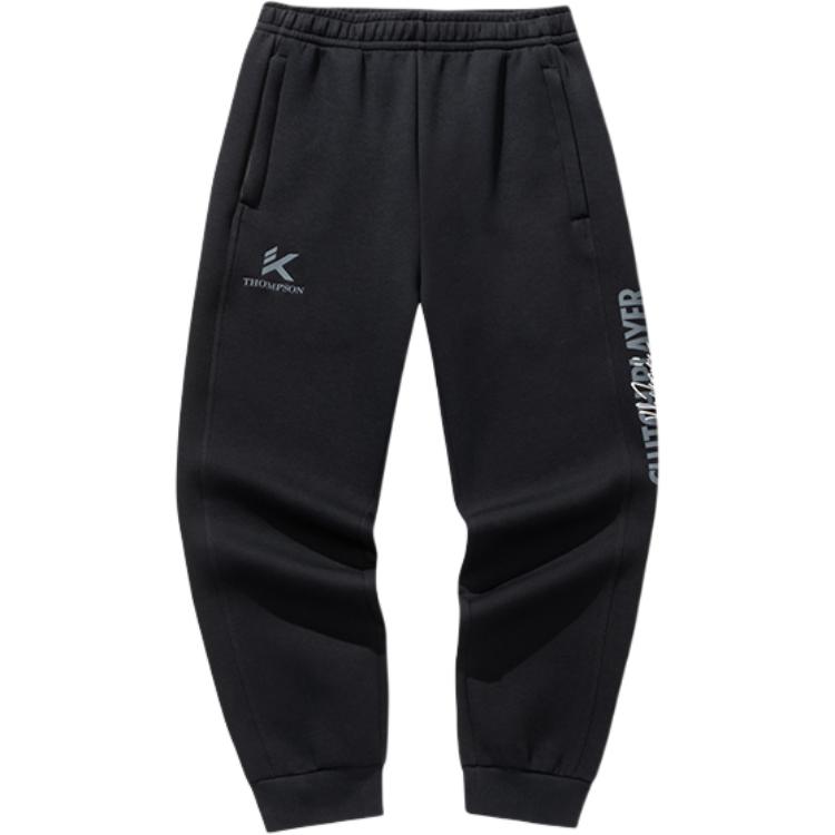 

Anta KT Series Comfortable Simple Mid-Waist Versatile Cuffed Letter Sports Casual Pants Men bottoms Basic-Black 152511301-2 M