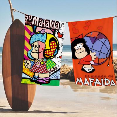 Kreslený M-Mafalda Plážová osuška z mikrovlákna Absorpční Rychleschnoucí Měkká Osuška na jógu, plavání, do letoviska, na turistiku