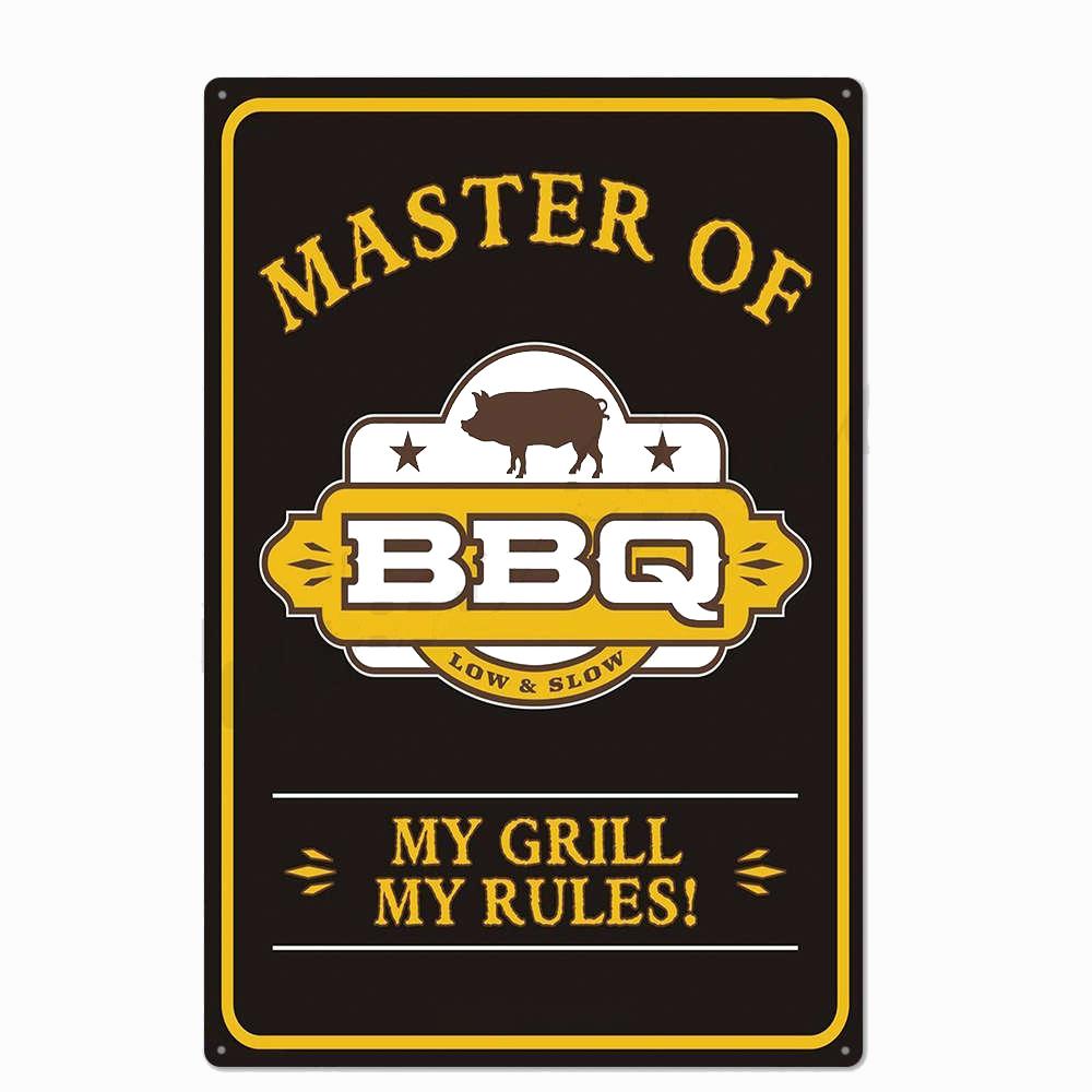 ZONA BARBECUE DEL PAPÀ Targa Retro Segni di Latta in Metallo Pub Cucina Casa Griglia Decorazione da Parete Vintage 20X30CM
