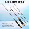 60cm Winterfischen Teleskoprute Köderrute Angelrolle Set Rute Tackle Kohlefaserrute Eisangelrute Werkzeuge