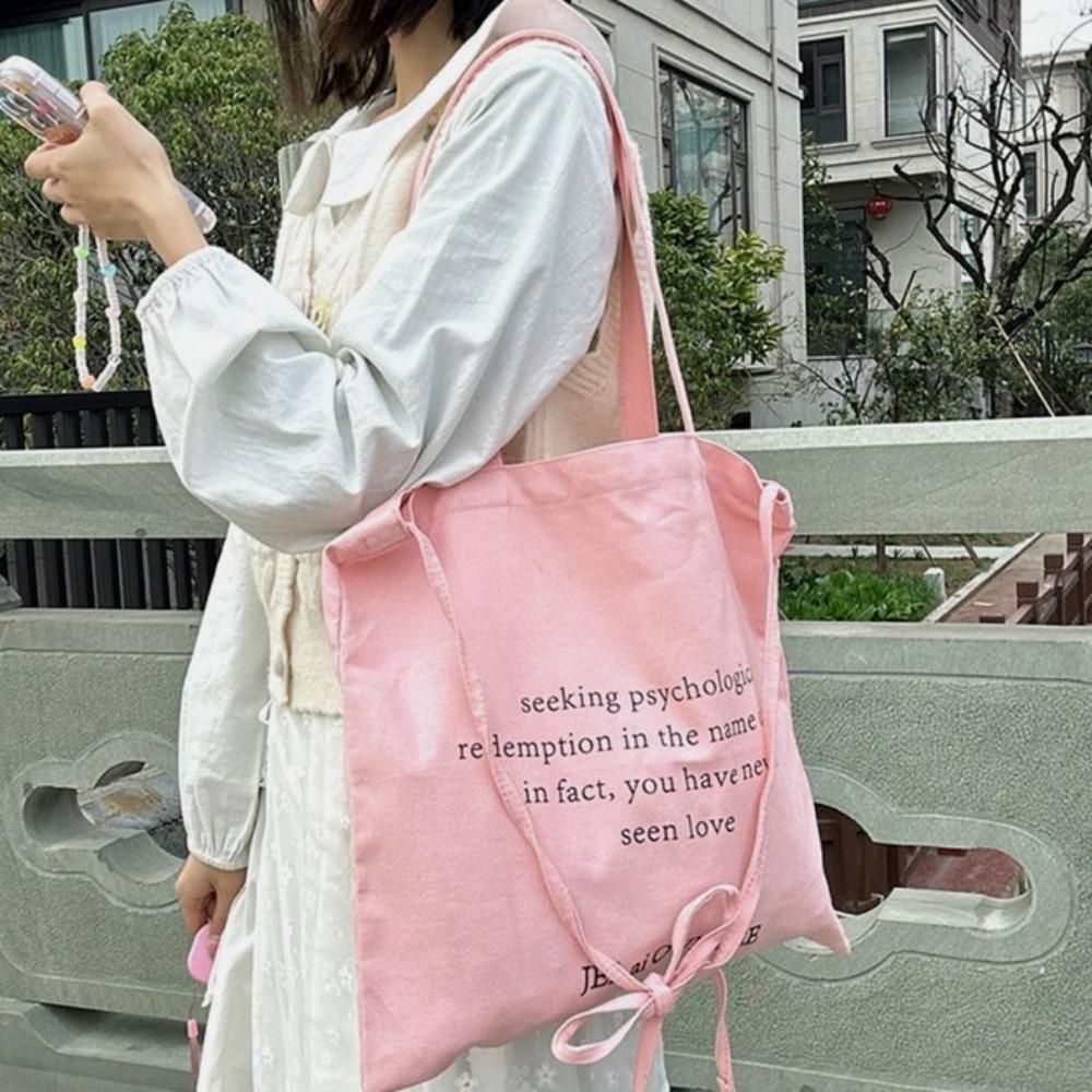 

Сумка через плечо в корейском стиле, холщовая сумка, практичная сумка с лентой