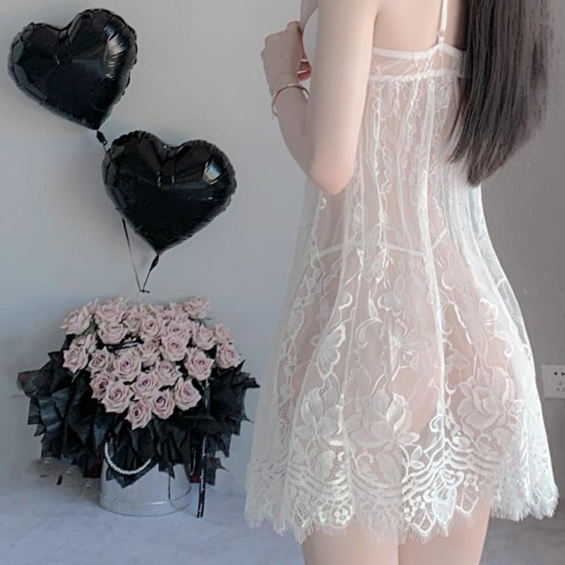 Sex underwear sexy temptation lace women's deep V cup transparent suspender loungewear batch
