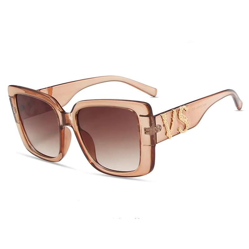 Letters VS Big Square Frame Sunglasses For Men Women Brand Design Luxury Driving Sun Glasses Fashion Vintage Male Female Eyewear