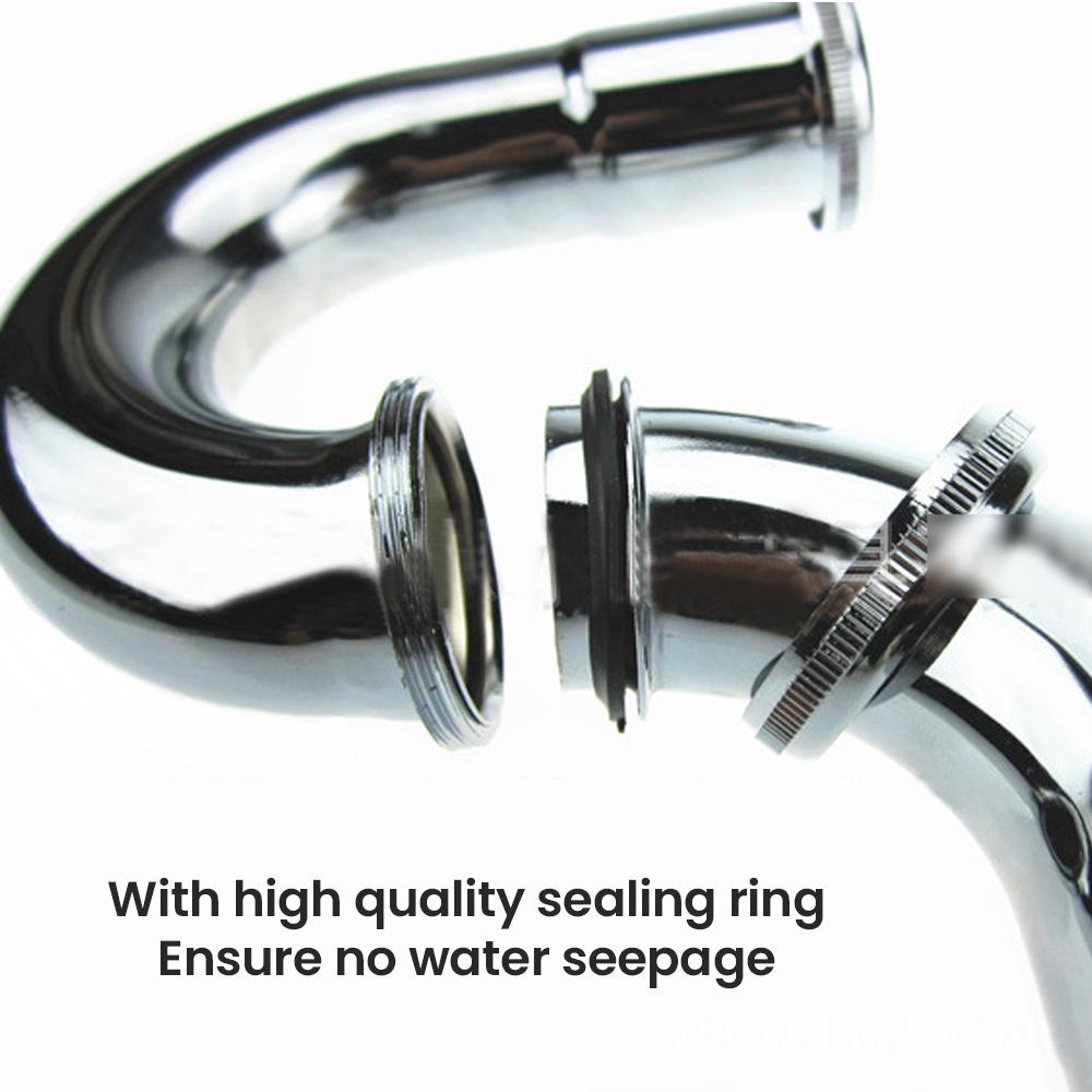 Stainless Steel Waste Drain Valve Siphon Odor Proof Drain Valve Used for Basin Drainage Wall Drainage Curved Drainage Pipe