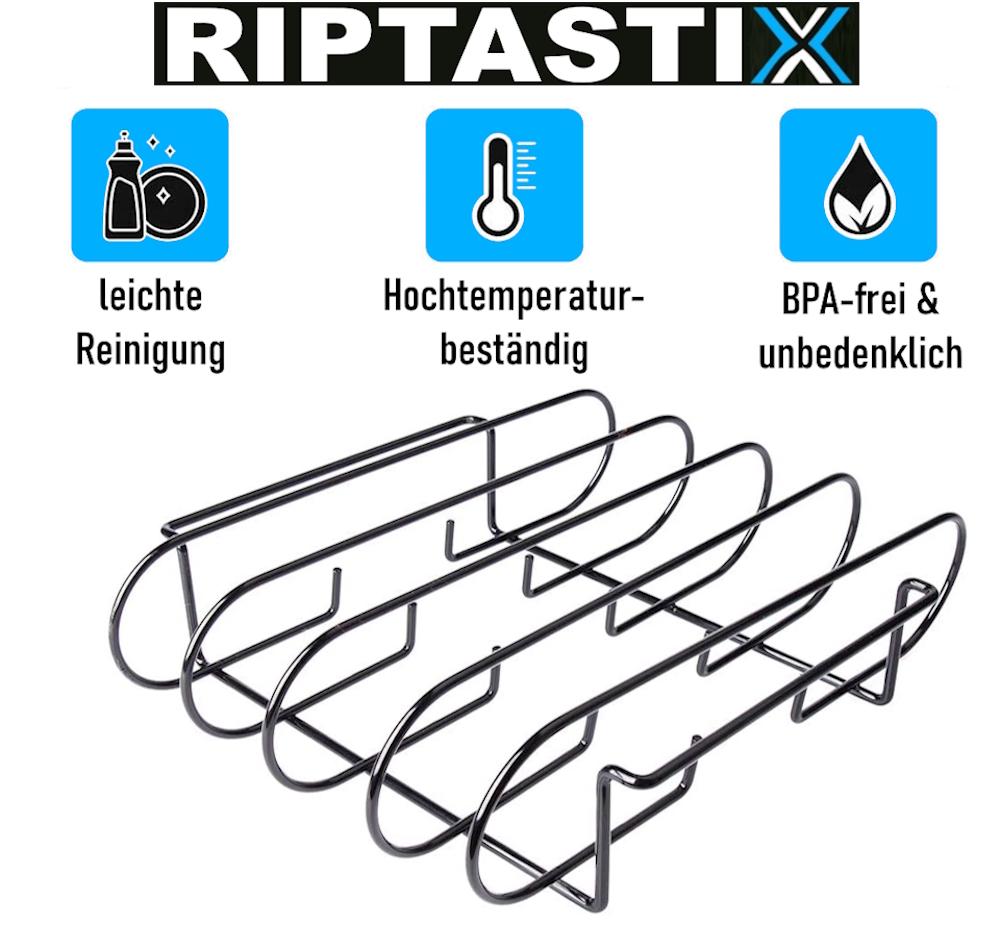 RIPTASTIX Rib Holder Roast Holder Spare Ribs Steak Chop Holder for Grill