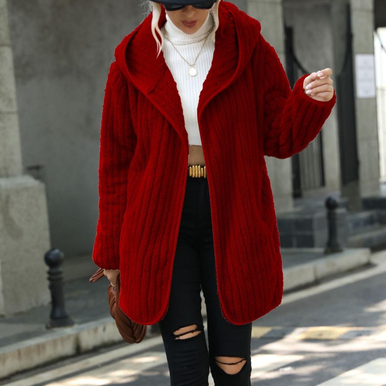 GMXIA Glitter Женский Осенне-Зимний Свободный Двусторонний Плюшевый Кардиган Пальто — фото 6