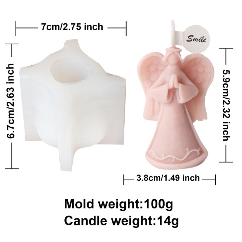 Angel Statue Candle Mold for Making Aromatherapy Candle Soap Fondant Baking Chocolate Molds DIY Craft Gypsum Ornaments