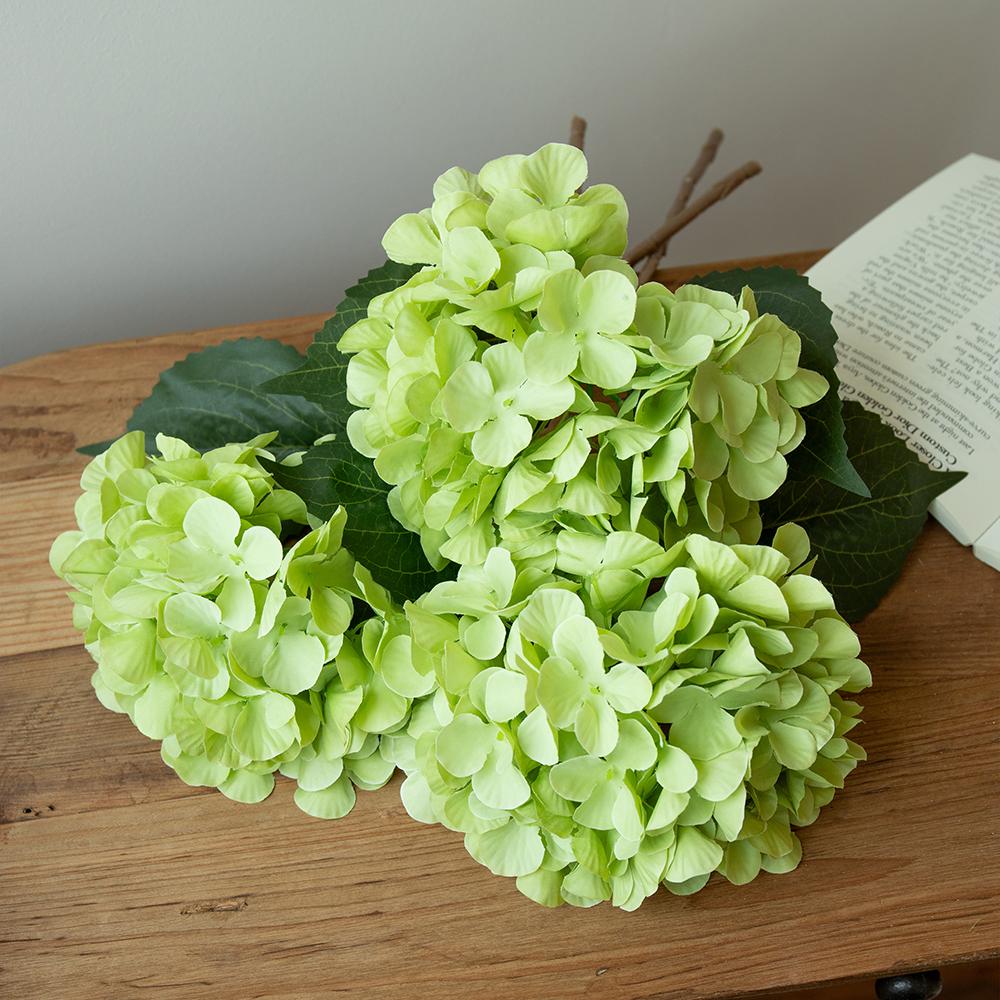 1/3 Stück Künstliche Blumen Real Touch Seidenhortensie Brautstrauß Hochzeitsdekoration Wohnaccessoire für Vasenpflanzen-Arrangement