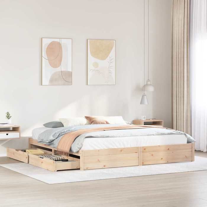 VidaXL Cadre de lit sans matelas 180x200 cm bois massif de pin 3301668