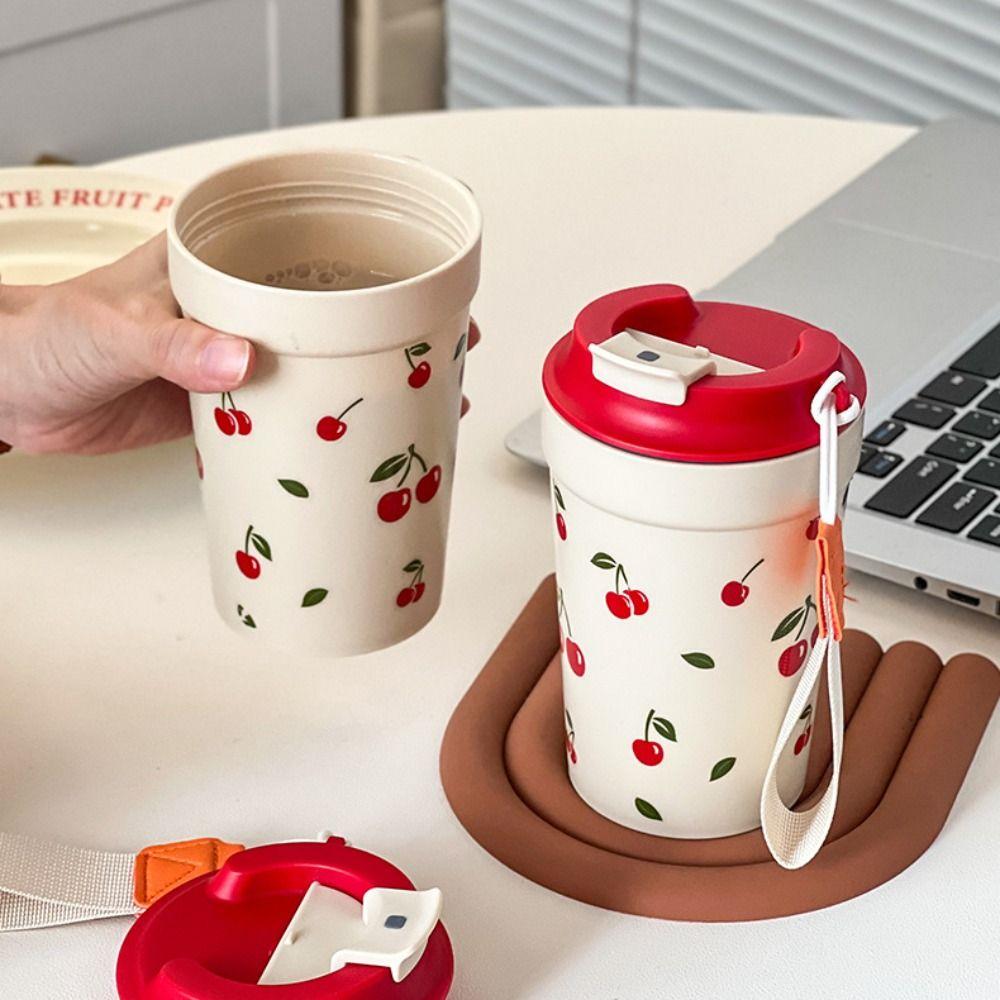 Lekvrije Waterbeker Kers Plastic Bekers Draagbare Koffiebeker Student