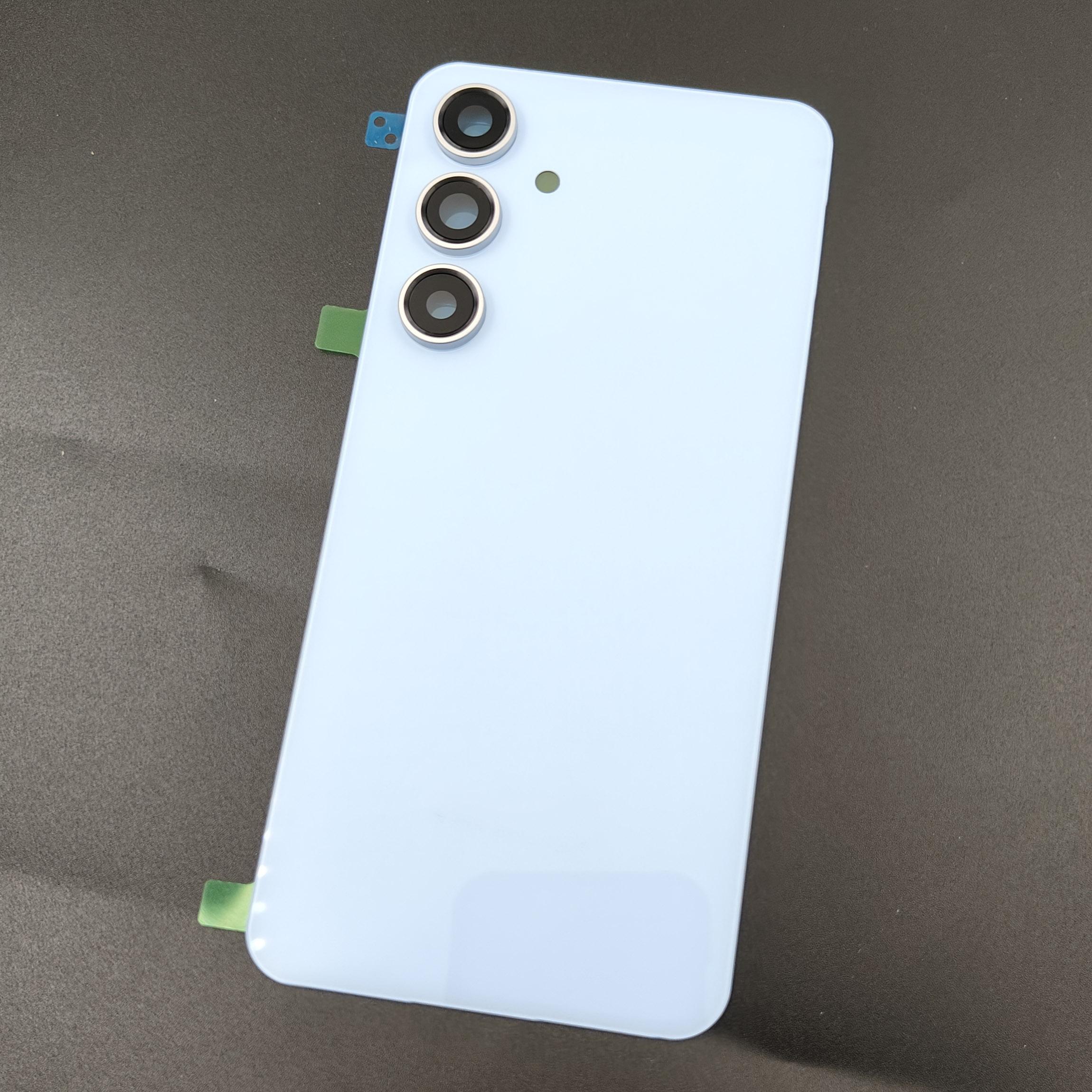 

100% A+++ Glass Back Door For Samsung Galaxy S24 FE Rear Battery Cover Lid Housing Shell With Camera Lens Adhesive Glue синий