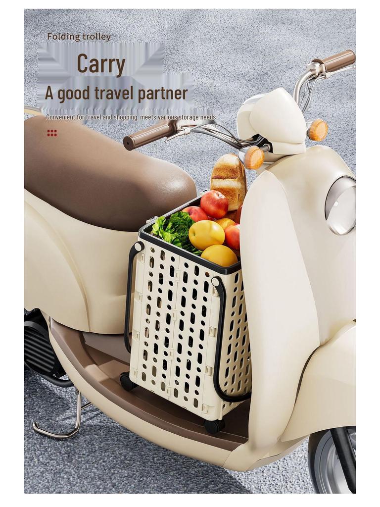 Foldable Multi-Functional Handcart: Compact Trailer for Shopping, Vegetables, and Express Pickups