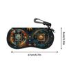 2D-Mystical Celestial Sun Moon Pattern Zipper Sunglasses Case, Protective Eyewear Container for Travel, Vintage Astrology Themed Portable Eyeglasses H