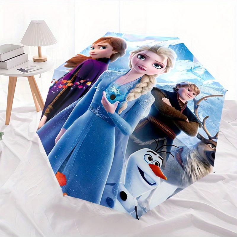 Disney Frozen, Elsa Themed automatic opening and closing folding umbrella, portable - durable, 8-rib umbrella frame, very suitable for busin