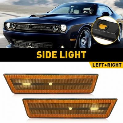 Fit For 08-14 Dodge Challenger Side Indicator Marker Amber Lens Cover 2x Front