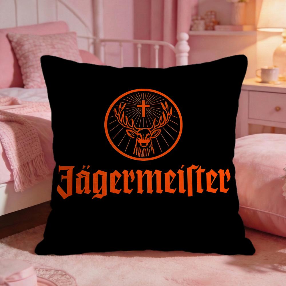 JJagermeisters Brand Logo Cushion Cover Premium Comfort Reversible Pillow Cove Two In One Design For Any Room  Car Interior