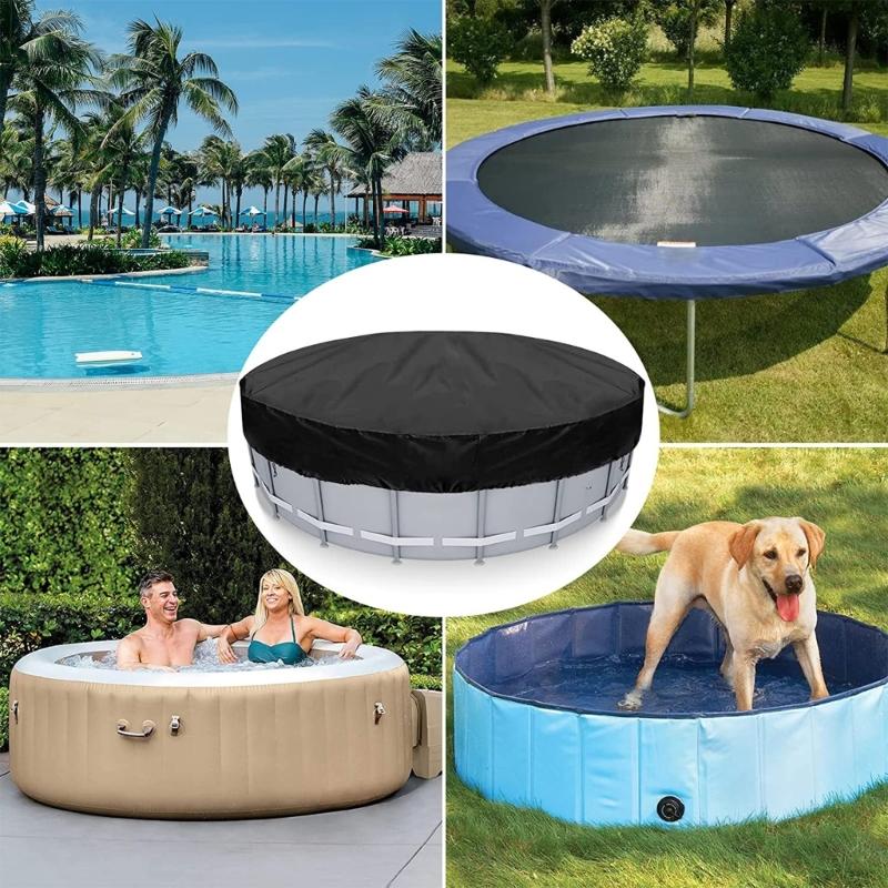 Portable Dog Pool Cover Round Shape Easy To Use Kids Swimming Pool Cover Foldable Tub Pool Protector Sleeve Case