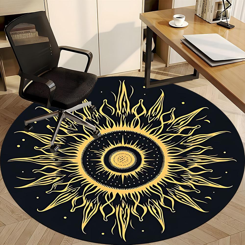 1PC Cosmic Mandala Pattern Chair Carpet for Office, Indoor Non-Slip Washable Carpet, Soft Comfortable Mat For Office Room yy250930280