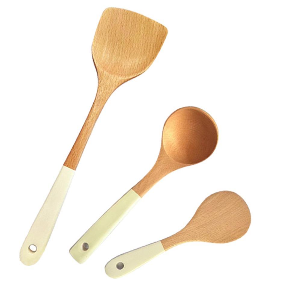 3/5 Pcs Long Handle Wooden Cooking Kitchenware Set Non-stick Cooking Utensil Set  Non-stick Pan