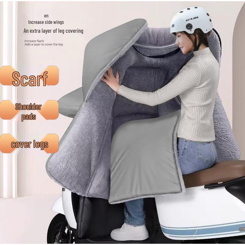 Thick Fleece-Lined PVC Windproof Winter Cover for Electric Vehicles & Motorcycles