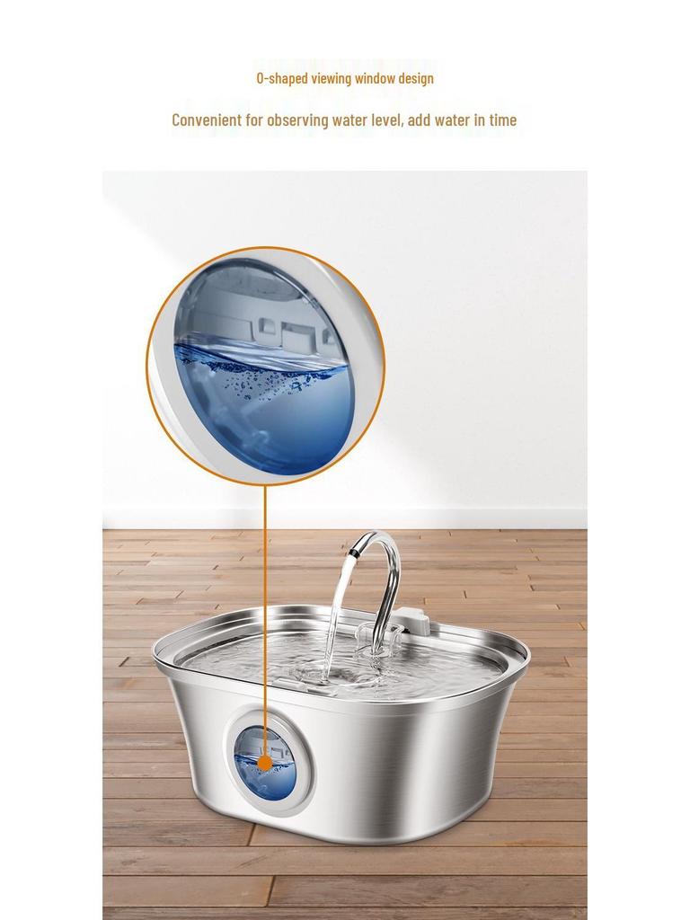 3.2L Swan Neck Stainless Steel Pet Drinking Fountain with Automatic Water Circulation & Filtration for Cats and Dogs