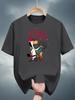200g 100% Cotton Graphic T-shirt - Quick Draw McGraw Cartoon Print Casual Short Sleeve Tee