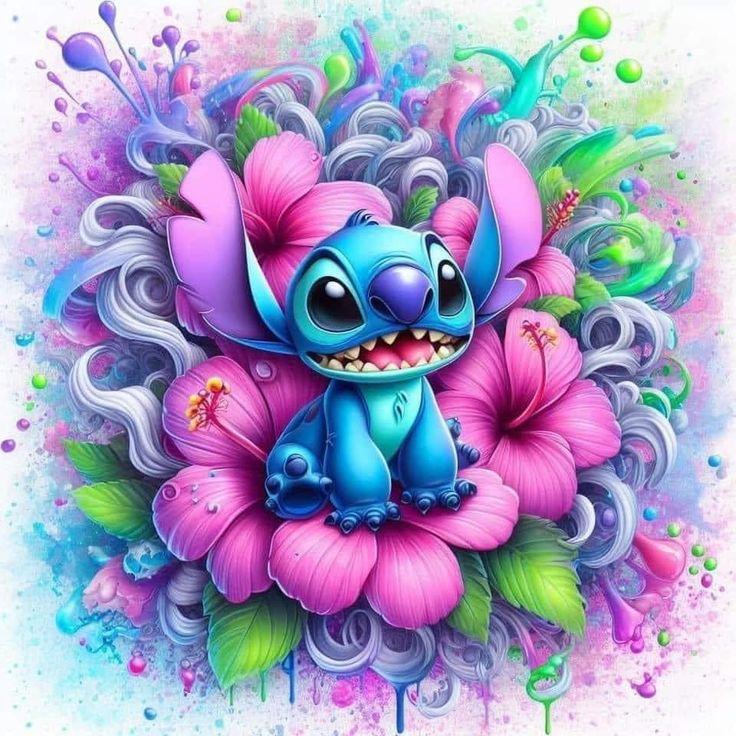 Cute Lilo&Stitch and Angel Disney Cartoon 5d Full Diamond Painting Fantasy Sweet Drean Stitch Anime Mosaic Cross Stitch Decor